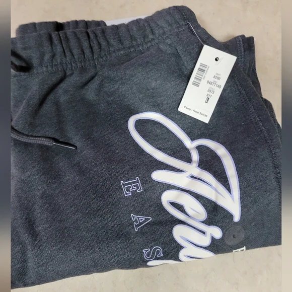 Aeropostale womens large classic cinch sweat pants logo grey - Picture 3 of 7